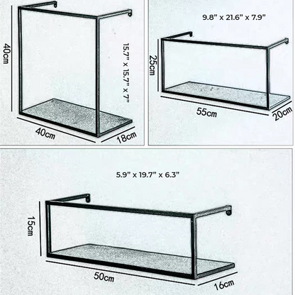 Moderne Abstrakte Wandregale Im Metall-6-Set-Sich Kreuzende Wandregale