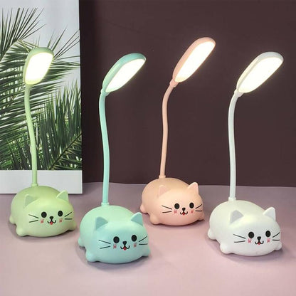 Mini Cartoon Katze LED Augenschutz Leselampe USB wiederaufladbare Schreibtischlampe