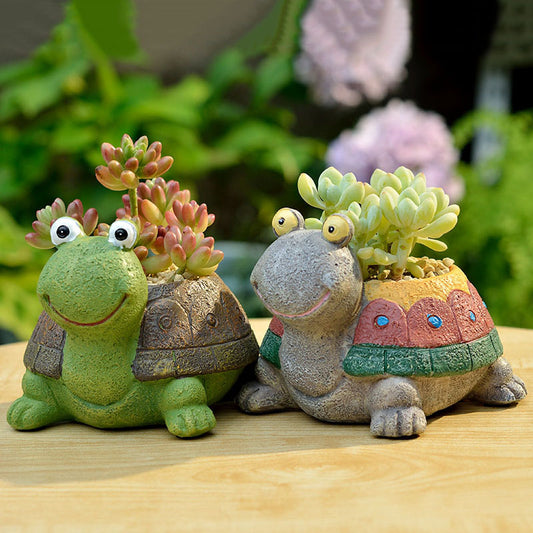 Niedlicher Schildkröten-Sukkulenten-Pflanzer