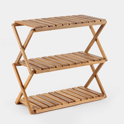 Natürlicher Mehrzweck-3-Tiers Acacia Foldable Holzregal