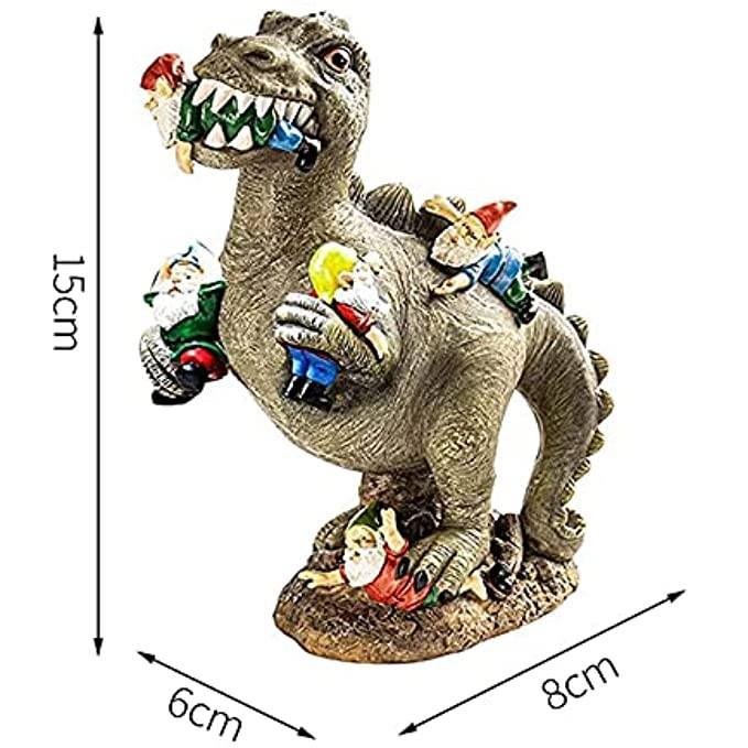 Dinosaurier fressende Gartenzwerg-Statue für Ihre Outdoor-Dekoration