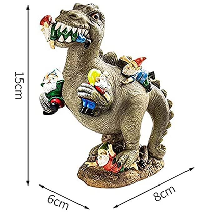 Dinosaurier fressende Gartenzwerg-Statue für Ihre Outdoor-Dekoration