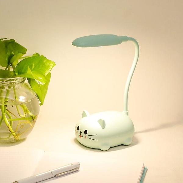 Mini Cartoon Katze LED Augenschutz Leselampe USB wiederaufladbare Schreibtischlampe