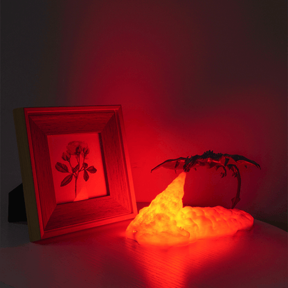 Feueratmende Drachen Led -Tischlampe