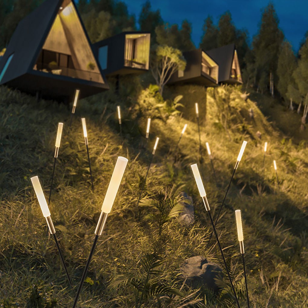 6-tlg. Solar-Schilf-Leuchten für den Garten - Wasserdicht & LED