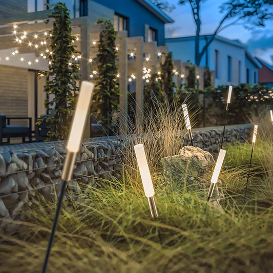 6-tlg. Solar-Schilf-Leuchten für den Garten - Wasserdicht & LED