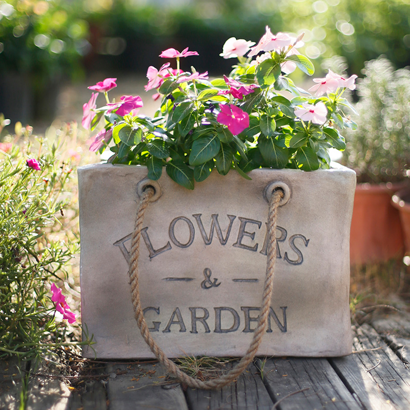 Einkaufstaschen-Förmige Blumen- Und Gartenpflanzentopf