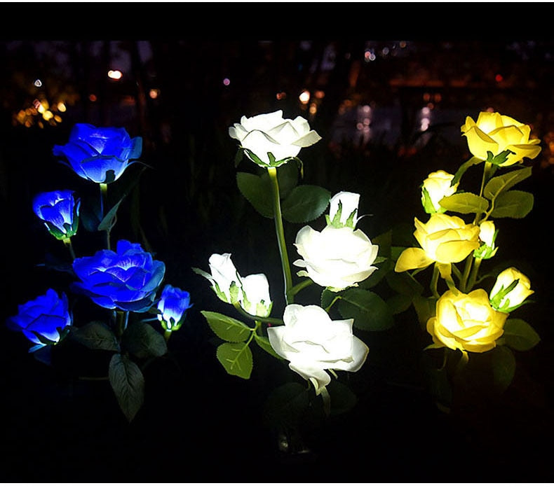 Solar-LED Rosenblüte Nacht Lampe für Garten