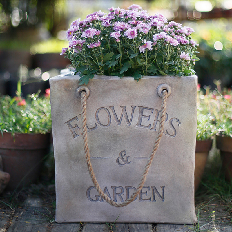 Einkaufstaschen-Förmige Blumen- Und Gartenpflanzentopf