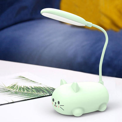 Mini Cartoon Katze LED Augenschutz Leselampe USB wiederaufladbare Schreibtischlampe