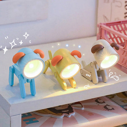 Mini-LED-Nachtlicht mit niedlichen Cartoon-Tieren, Welpen und Hirschen, verstellbare kleine Telefonhalter-Schreibtischlampe