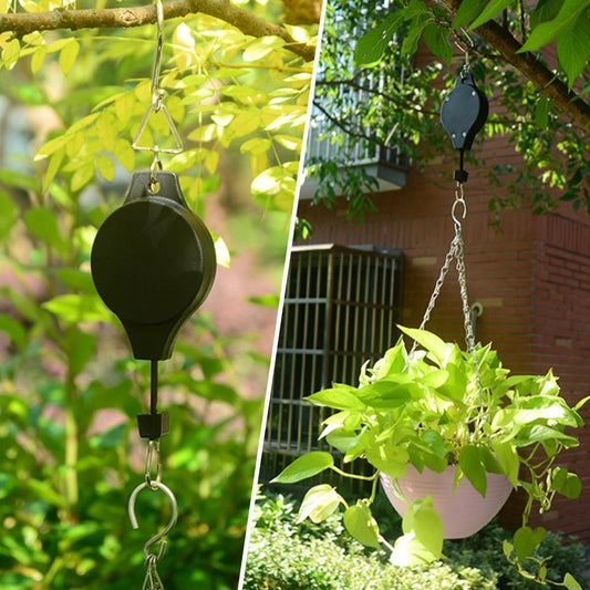 Einziehbarer Haken für Gartenkörbe, Töpfe, Vogelhäuschen