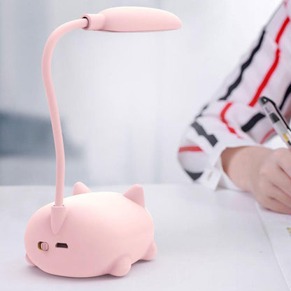 Mini Cartoon Katze LED Augenschutz Leselampe USB wiederaufladbare Schreibtischlampe