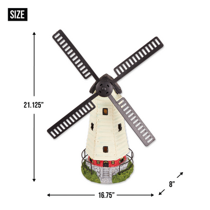 Solar-Leuchtturm mit Windmühlen-Optik für den Garten