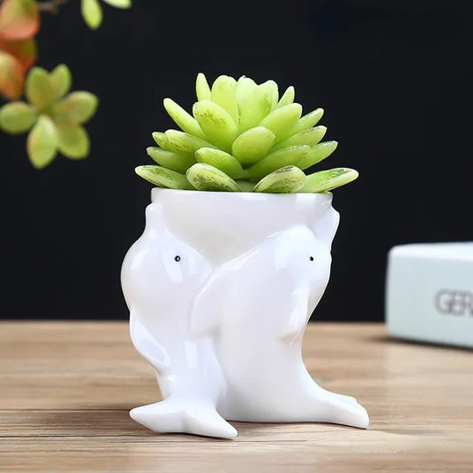 Delfin Keramik Blumentopf