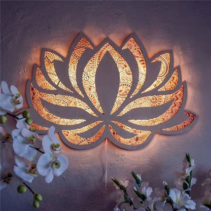 Moderne Lotus Blume Mandala Wandleuchte - Led