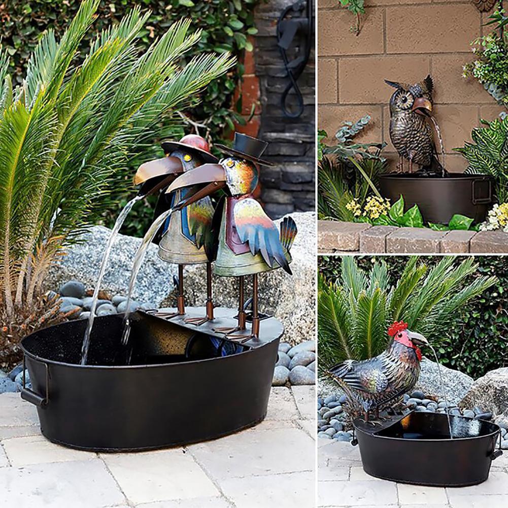 Mehrfarbiger Tier-Wasserbrunnen: Verspielter Garten-Dekor