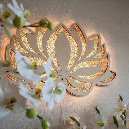 Moderne Lotus Blume Mandala Wandleuchte - Led