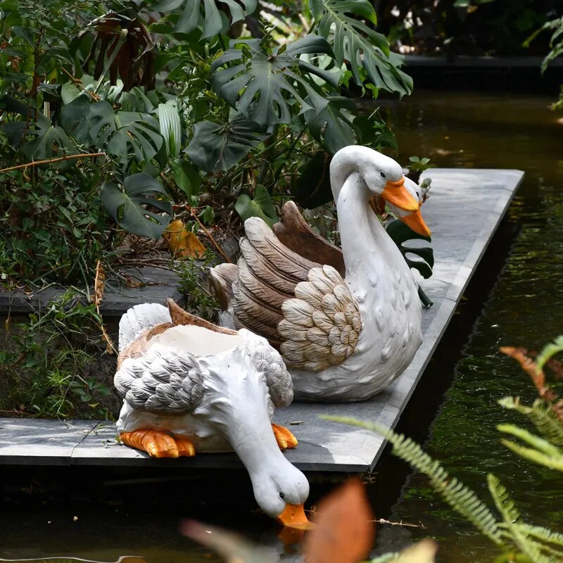 Schwanen-Serenität: Gartenkunstwerk