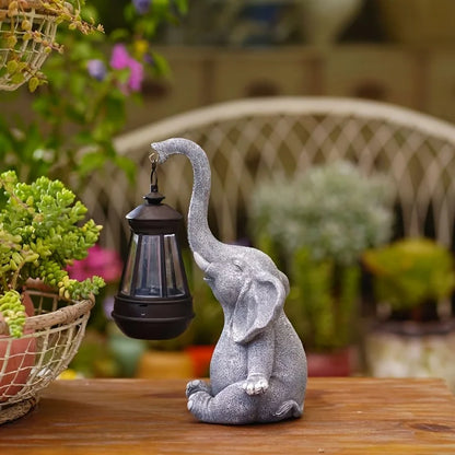 Elefant Mit Solar Laternen Garten Skulptur Ornament