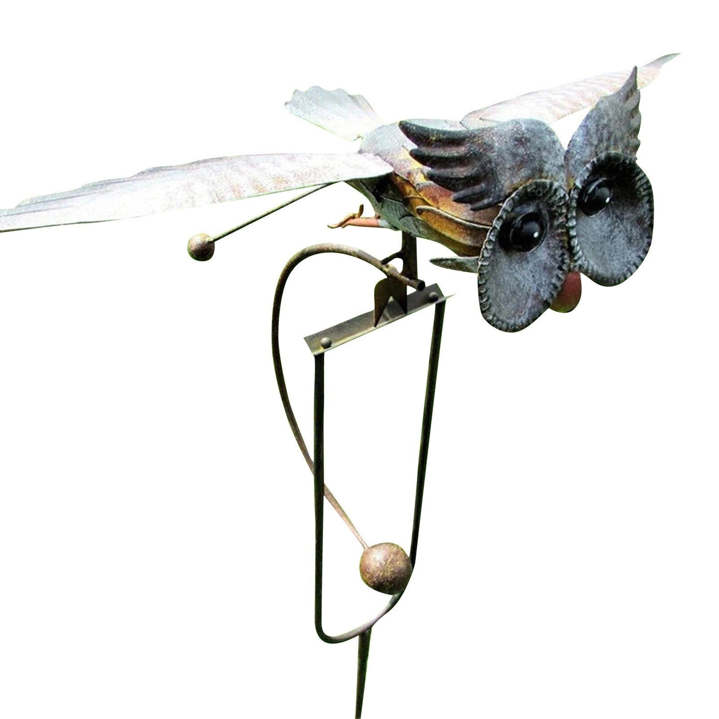 Adler-Vogelschreck Gartenpfahl - Cleverer Eulen-Design mit Windspinner