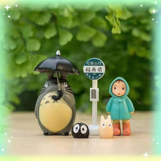 Totoro Figurine Set: Anime-Gartendekoration