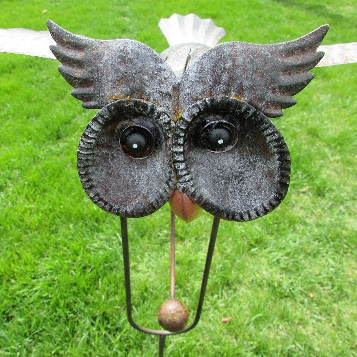 Adler-Vogelschreck Gartenpfahl - Cleverer Eulen-Design mit Windspinner