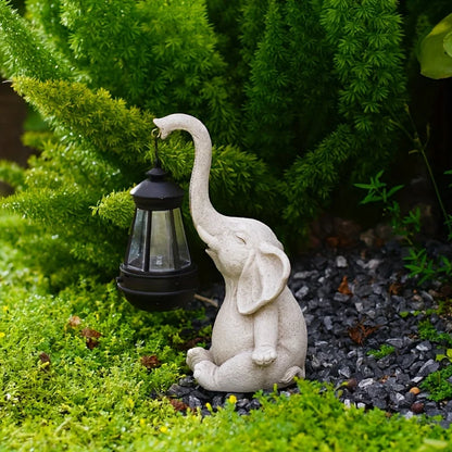 Elefant Mit Solar Laternen Garten Skulptur Ornament