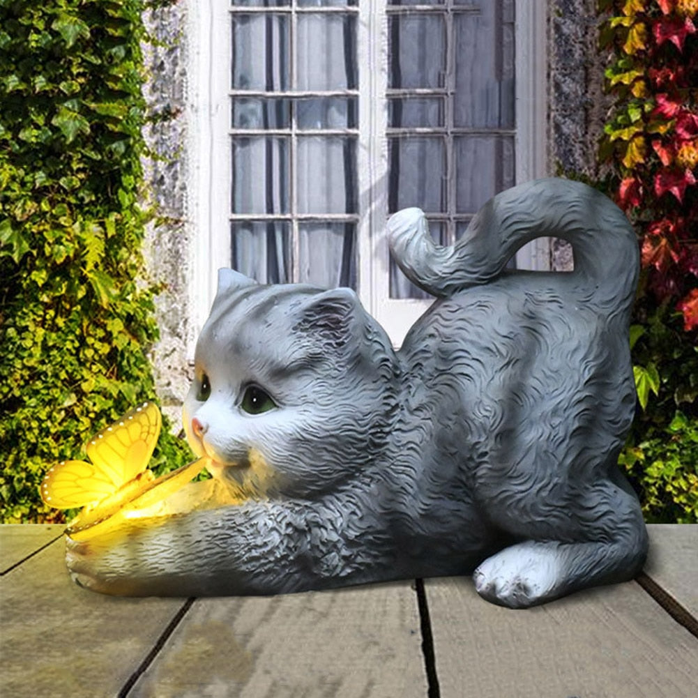 Solar-Katzen- und Schmetterlings-Gartenleuchten