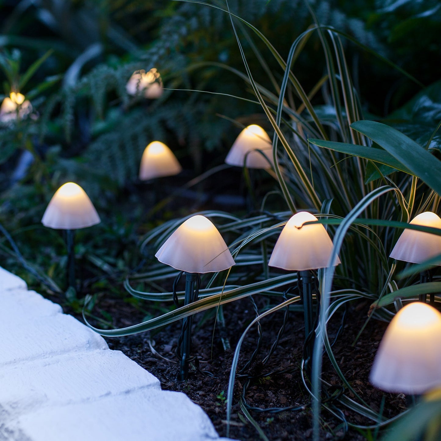 Mini-Pilz-Solarleuchten für den Garten (12er-Set)