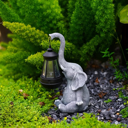 Elefant Mit Solar Laternen Garten Skulptur Ornament