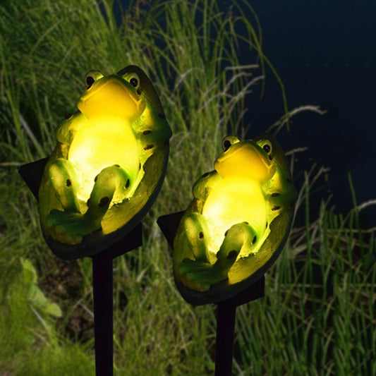 Dekorative Stablampen: Solar Frosch Statue Lichter