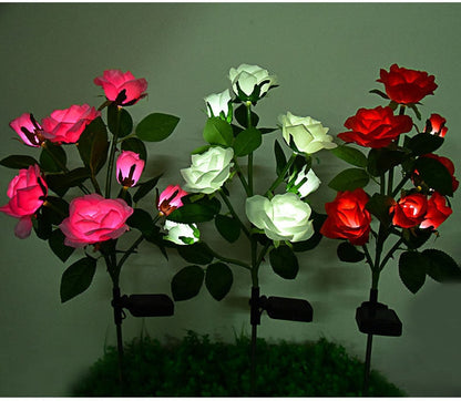 Solar-LED Rosenblüte Nacht Lampe für Garten