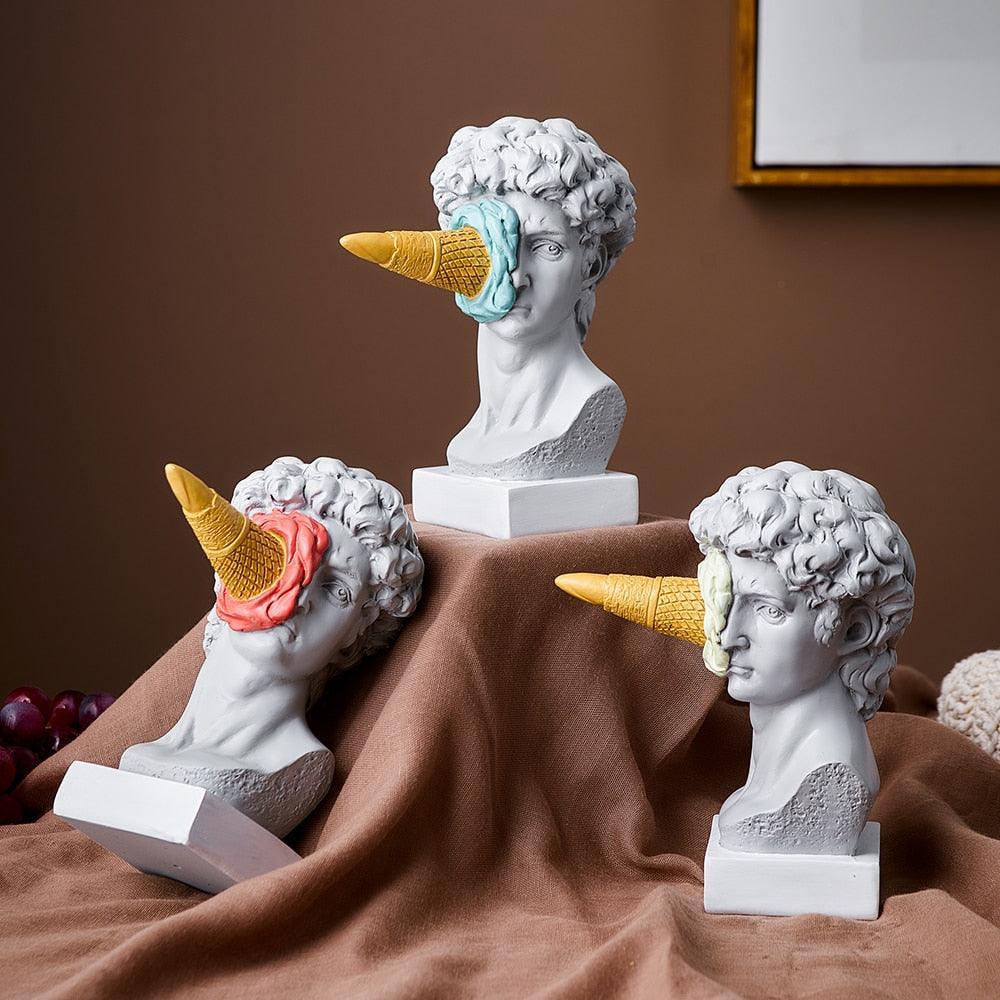 Garduru Figur Gesicht Eiscreme Kunst Skulptur