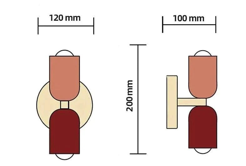 Garduru Doppelköpfe Wandlampe Holzbasis