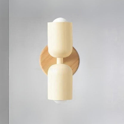 Garduru Doppelköpfe Wandlampe Holzbasis