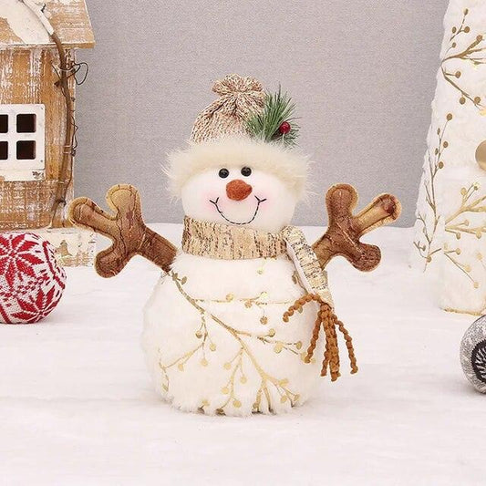 Gardudu Goldener Schneemann Plüsch-Regaldekor