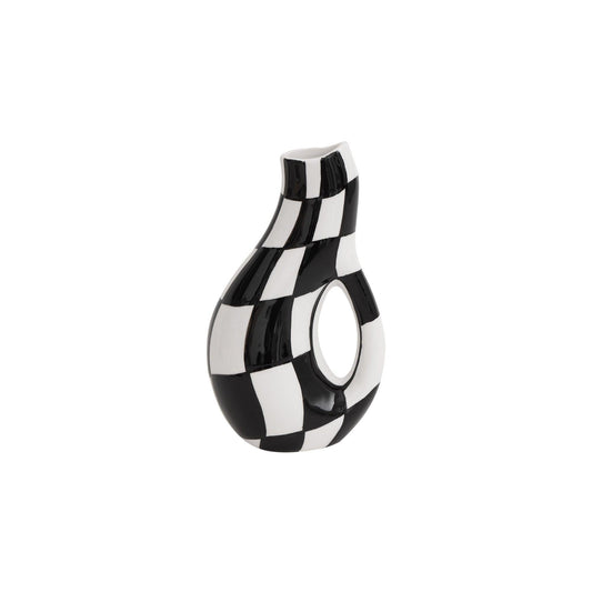 Garduru Handbemalte Keramik -Checkerboard -Vase