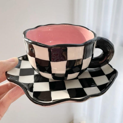 Garduru Checkerboard Becher Und Untertasse